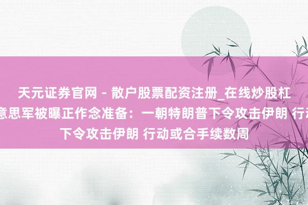 天元证券官网 - 散户股票配资注册_在线炒股杠杆官方开户 好意思军被曝正作念准备：一朝特朗普下令攻击伊朗 行动或合手续数周