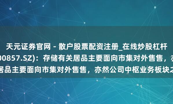 天元证券官网 - 散户股票配资注册_在线炒股杠杆官方开户 协创数据(300857.SZ)：存储有关居品主要面向市集对外售售，亦然公司中枢业务板块之一